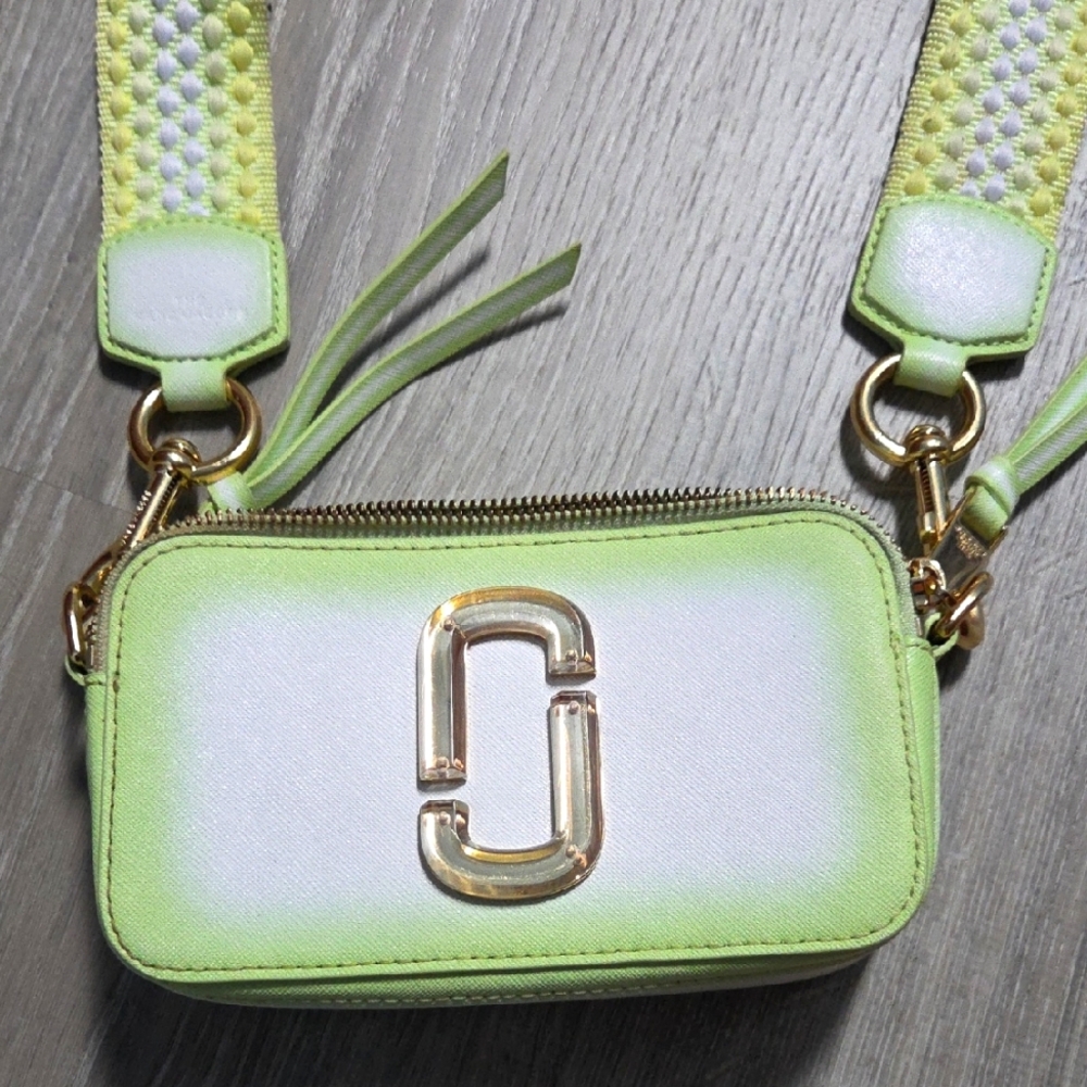 Marc Jacobs Green and White Crossbody Bag with Adjustable Strap